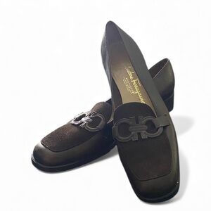 Salvatore Ferragamo Dark Brown Leather Loafers